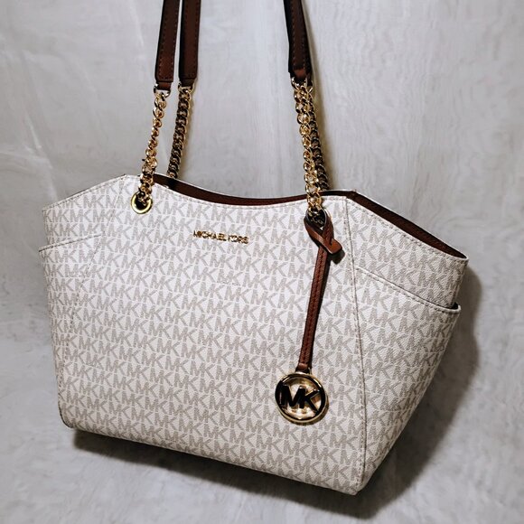 Michael Kors Jet Set Large Signature Logo Shoulder Bag - Picture 14 of 14